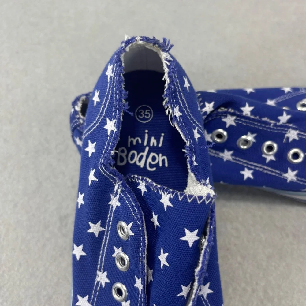 NWOB‎ Mini Boden Star print navy slip on sneakers kids size 35 or 3.5Y shoes
